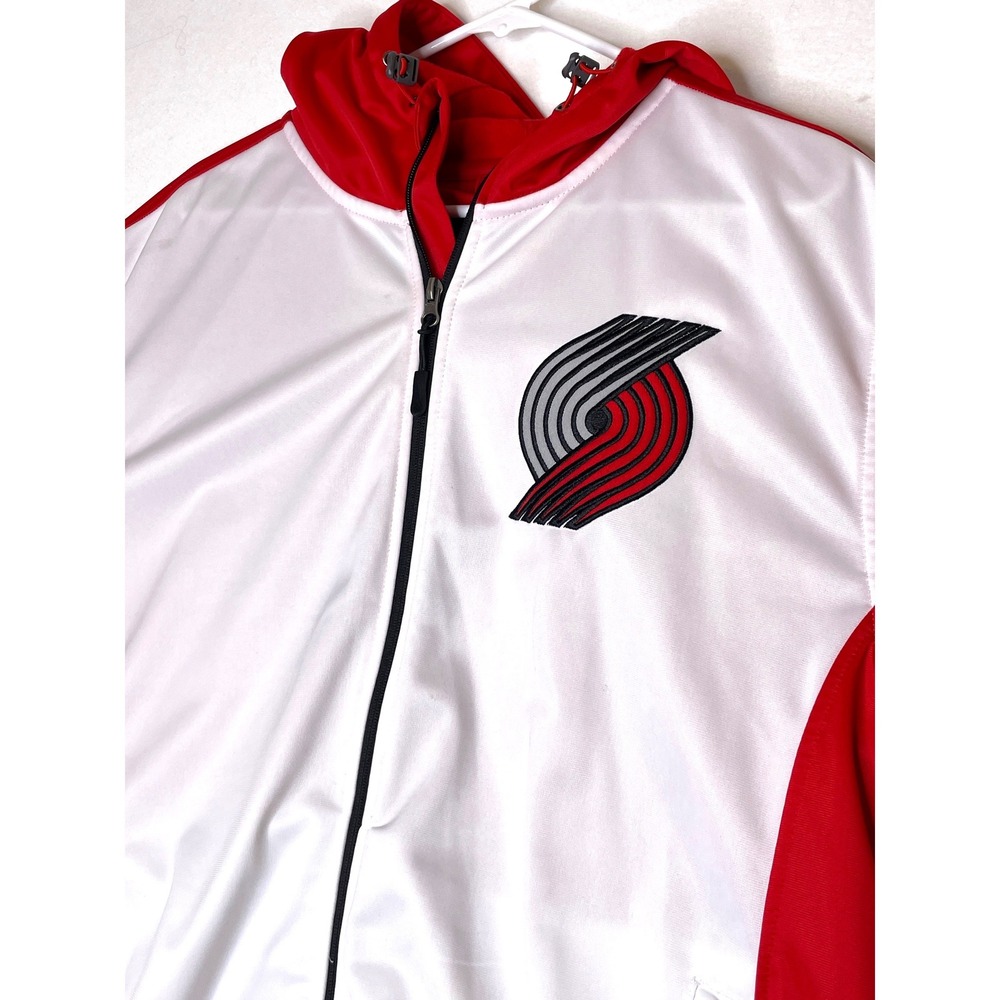 Portland Trail Blazers Hooded Full Zip Men Jacket XXL G-III Sports Red White - Picture 2 of 7